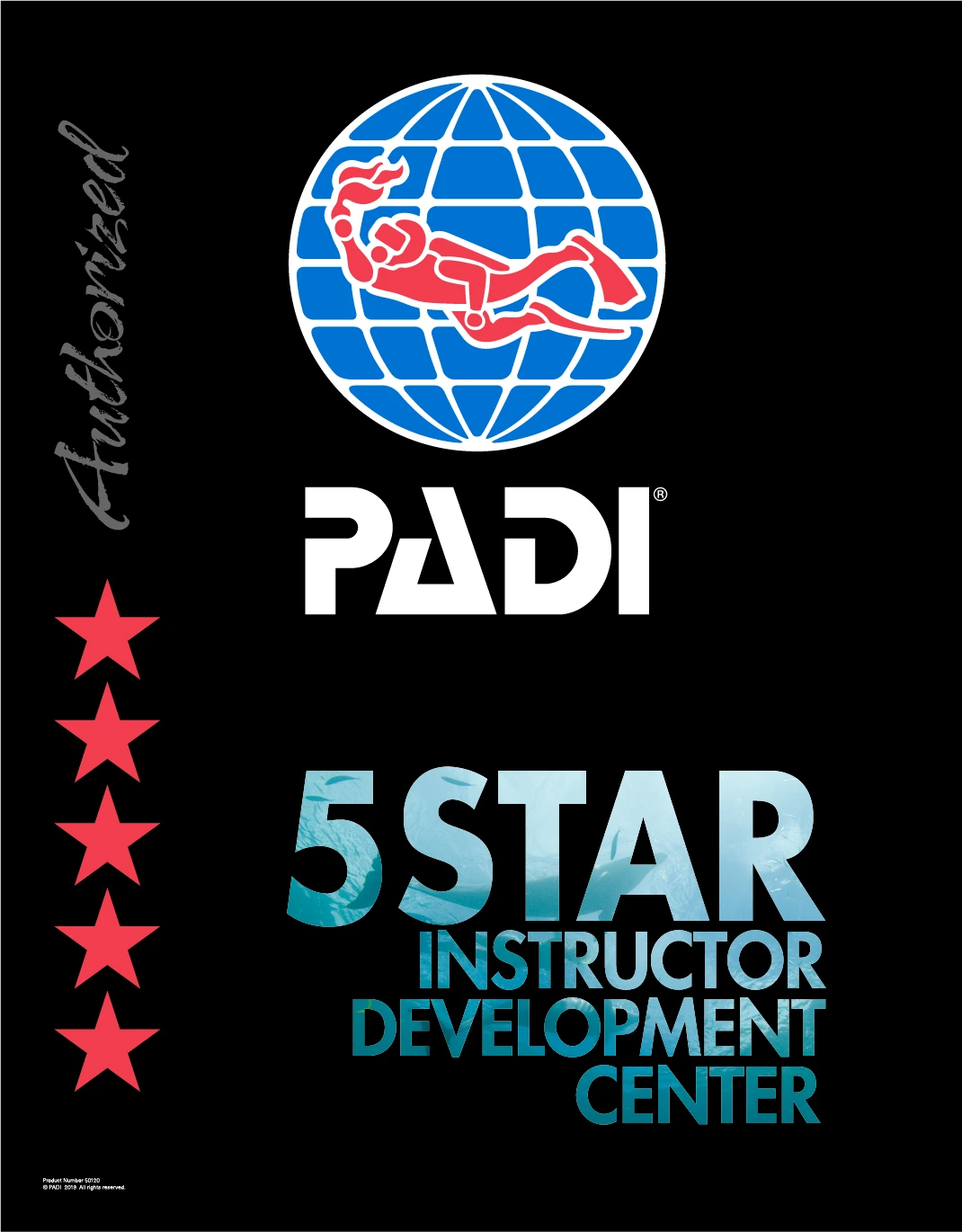 PADI 5 STAR IDC 트레이닝 센터 인증 마크